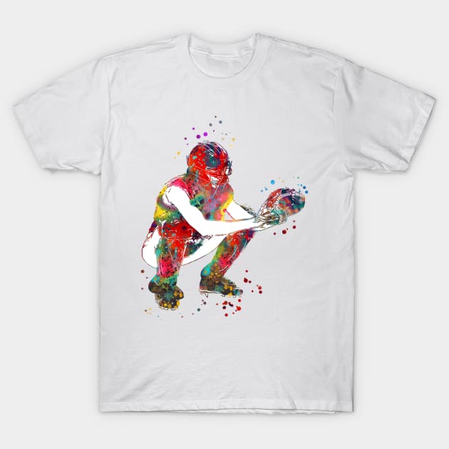 American Football Player Girl T-Shirt by RosaliArt